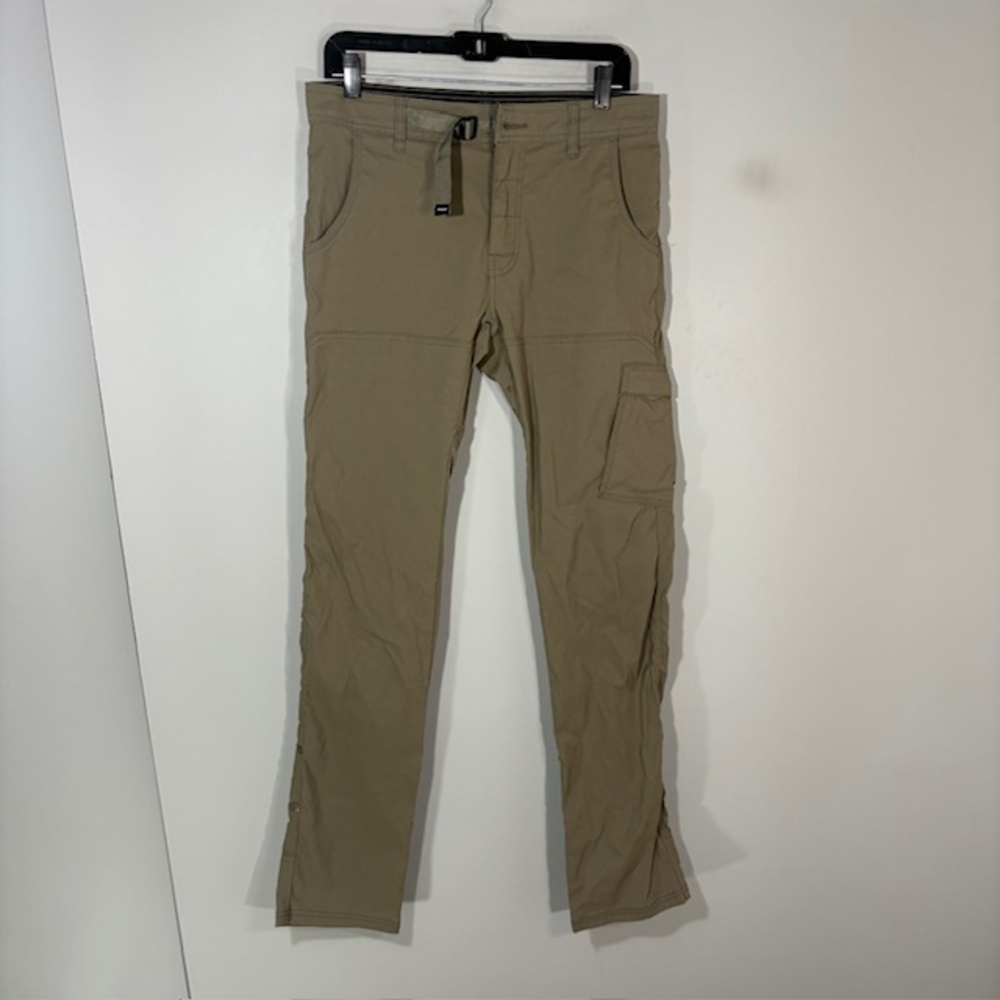 PrAna Pants Mens 30x34 Beige Slim Fit Cargo Stretch Travel Outdoor Hiking